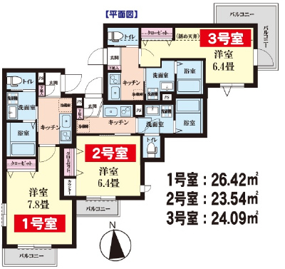 ３階平面図：２号室